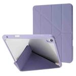 For iPad Air 11 2024 Deformation Transparent Acrylic Leather Tablet Case(Lavender Grey)