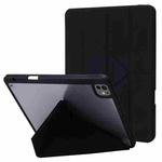 For iPad Pro 11 2024 Deformation Transparent Acrylic Leather Tablet Case(Black)