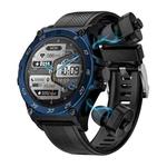 LC18 1.53 inch IP67 BT5.0 Sport Smart Watch with Earbuds, Support Bluetooth Call / Sleep / Blood Oxygen / Heart Rate / Blood Pressure Health Monitor(Blue)