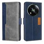 For Itel RS4 4G Contrast Color Side Buckle Leather Phone Case(Blue + Grey)
