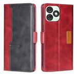 For Itel A50 4G Contrast Color Side Buckle Leather Phone Case(Red + Black)