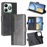 For itel A90 4G Contrast Color Side Buckle Leather Phone Case(Black + Grey)