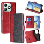 For itel A90 4G Contrast Color Side Buckle Leather Phone Case(Red + Black)