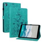 For Nokia T21 Lily Embossed Leather Tablet Case(Green)