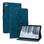 For Nokia T10 Lily Embossed Leather Tablet Case(Dark Blue)