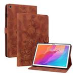 For Huawei MatePad T 10s / Enjoy Tablet 2 Lily Embossed Leather Tablet Case(Brown)