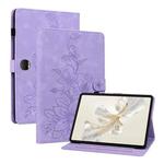 For Honor Pad 9 12.1 Lily Embossed Leather Tablet Case(Purple)
