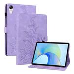 For Honor Pad X8 Pro / X9 2023 Lily Embossed Leather Tablet Case(Purple)