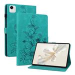 For Honor Pad X9a Lily Embossed Leather Tablet Case(Green)