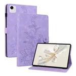 For Honor Pad X9a Lily Embossed Leather Tablet Case(Purple)