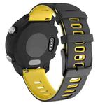 20mm For Huawei Watch GT2e 42mm / Samsung Galaxy Watch Active 2 Silicone Watch Band(Black+Yellow)