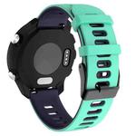 20mm For Huawei Watch GT2e 42mm / Samsung Galaxy Watch Active 2 Silicone Watch Band(Teal+Blue)