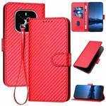 For Honor GT Pro YX0070 Carbon Fiber Buckle Leather Phone Case with Lanyard(Red)
