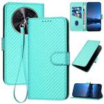 For Huawei nova 12i YX0070 Carbon Fiber Buckle Leather Phone Case with Lanyard(Light Blue)