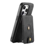 For iPhone 15 Pro Denior D14 NK Retro Pattern MagSafe Magnetic Card Holder Leather Phone Case(Black)