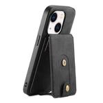 For iPhone 14 Plus Denior D14 NK Retro Pattern MagSafe Magnetic Card Holder Leather Phone Case(Black)