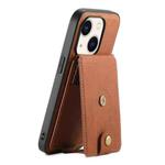 For iPhone 14/13 Denior D14 NK Retro Pattern MagSafe Magnetic Card Holder Leather Phone Case(Brown)