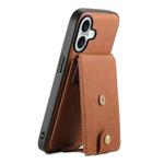 For iPhone 16 Denior D14 NK Retro Pattern MagSafe Magnetic Card Holder Leather Phone Case(Brown)