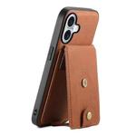 For iPhone 16 Plus Denior D14 NK Retro Pattern MagSafe Magnetic Card Holder Leather Phone Case(Brown)