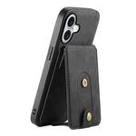 For iPhone 16 Plus Denior D14 NK Retro Pattern MagSafe Magnetic Card Holder Leather Phone Case(Black)