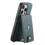 For iPhone 16 Pro Denior D14 NK Retro Pattern MagSafe Magnetic Card Holder Leather Phone Case(Blue)