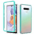 For LG Q Stylo 6 Shockproof TPU Frame + Clear PC Back Case + Front PET Screen Protector(Green)