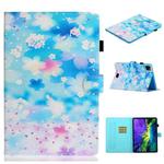 For iPad Pro 11 2024 Coloured Drawing Stitching Smart Leather Tablet Case(Petal Rain)