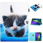 For iPad Pro 11 2024 Coloured Drawing Stitching Smart Leather Tablet Case(Blue White Cat)