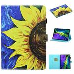 For iPad Pro 11 2024 Coloured Drawing Stitching Smart Leather Tablet Case(Sunflower)