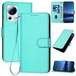 For Xiaomi 13 Lite / Civi 2 YX0070 Carbon Fiber Buckle Leather Phone Case with Lanyard(Light Blue)