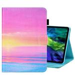 For iPad Pro 11 2024 Coloured Drawing Stitching Smart Leather Tablet Case(Sunset)