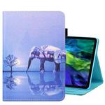 For iPad Pro 11 2024 Coloured Drawing Stitching Smart Leather Tablet Case(Elephant)