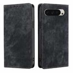 For Google Pixel 9 RFID Anti-theft Brush Magnetic Leather Phone Case(Black)