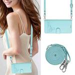 For OnePlus Nord N300 Cat Rat Embossed Pattern RFID Leather Phone Case with Lanyard(Mint Green)