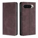 For Google Pixel 9 Skin Feel Magnetic Leather Phone Case(Dark Brown)