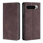 For Google Pixel 9 Pro XL Skin Feel Magnetic Leather Phone Case(Dark Brown)