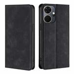 For Itel P55+ 4G Skin Feel Magnetic Leather Phone Case(Black)
