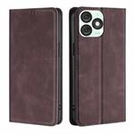 For Itel A50 4G Skin Feel Magnetic Leather Phone Case(Dark Brown)