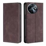 For Itel S24 4G Skin Feel Magnetic Leather Phone Case(Dark Brown)