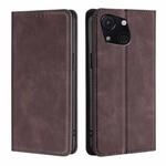 For Itel A50C 4G Skin Feel Magnetic Leather Phone Case(Dark Brown)