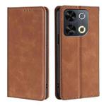 For Itel P65 Skin Feel Magnetic Leather Phone Case(Light Brown)