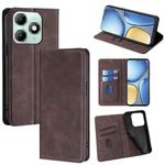 For itel A90 4G Skin Feel Magnetic Leather Phone Case(Dark Brown)