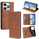 For itel A90 4G Skin Feel Magnetic Leather Phone Case(Light Brown)
