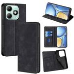 For itel A90 4G Skin Feel Magnetic Leather Phone Case(Black)