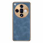 For OPPO Find X7 Electroplating Lambskin Leather Phone Case(Blue)