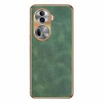 For OPPO Reno11 Global Electroplating Lambskin Leather Phone Case(Green)