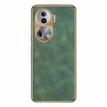 For OPPO Reno11 Pro Global Electroplating Lambskin Leather Phone Case(Green)