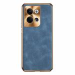 For OPPO Reno9 Pro Electroplating Lambskin Leather Phone Case(Blue)
