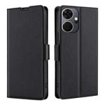 For Itel P55+ 4G Ultra-thin Voltage Side Buckle Horizontal Flip Leather Phone Case(Black)