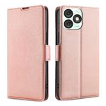 For Itel A50 4G Ultra-thin Voltage Side Buckle Horizontal Flip Leather Phone Case(Rose Gold)